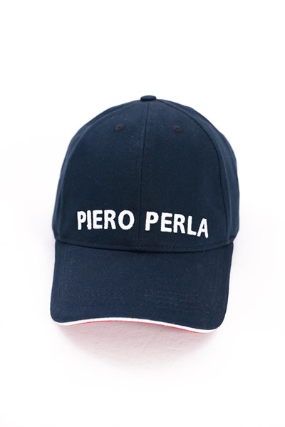 Eva Mens Navy Blue Cap with Embroidered Details