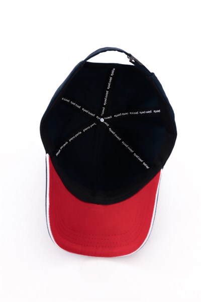 Eva Mens Navy Blue Cap with Embroidered Details