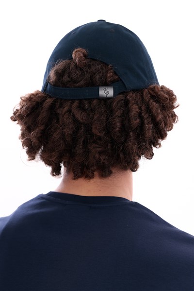 Eva Mens Navy Blue Cap with Embroidered Details