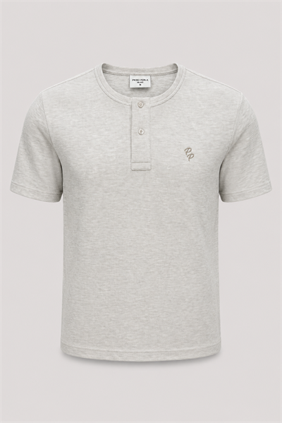 Eva Nakış Detaylı Hakim Yaka Regular Fit Erkek T-Shirt