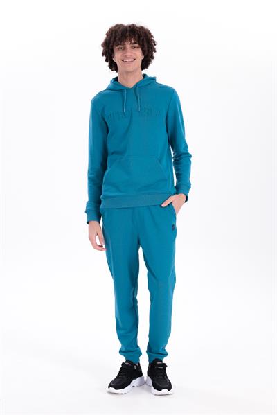 Gofre Print Logo Regular Fit Hooded Mens Kobalt Hoodie