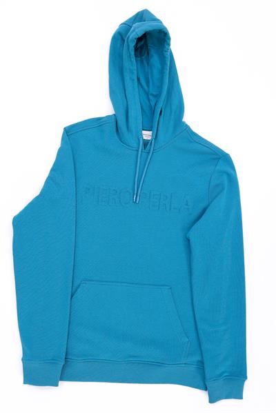 Gofre Print Logo Regular Fit Hooded Mens Kobalt Hoodie