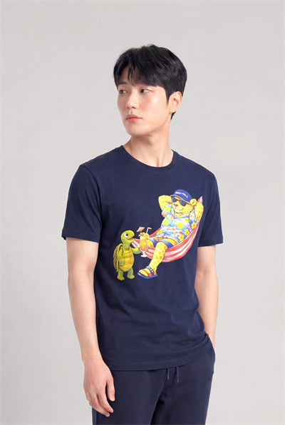 Jaguar Baskı Detaylı Bisiklet Yaka Regular Fit Erkek Lacivert T-Shirt