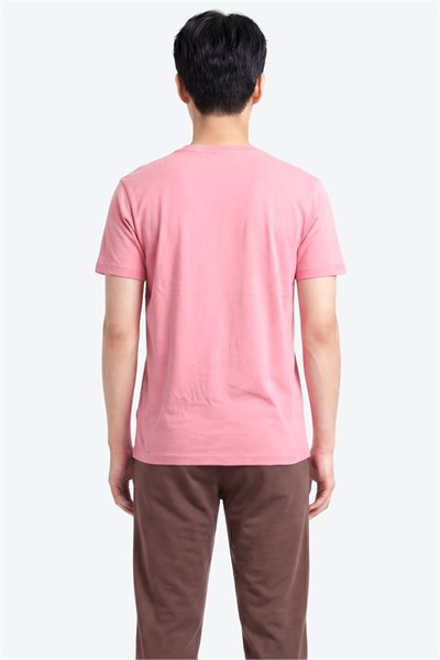 Jaguar Baskı Detaylı Bisiklet Yaka Regular Fit Erkek Pembe T-Shirt