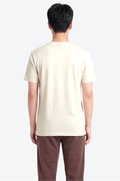 Jaguar Baskı Detaylı Bisiklet Yaka Regular Fit Erkek Sütlü Kahve T-Shirt