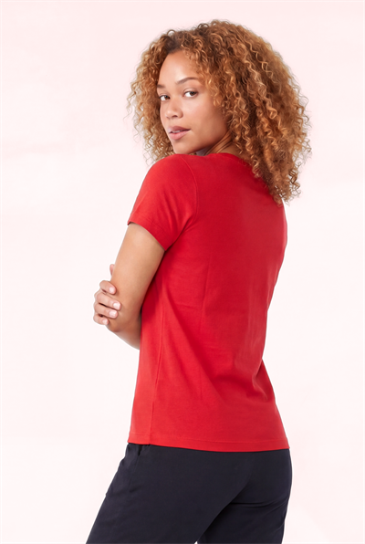 Jaguar Baskı Detaylı Bisiklet Yaka Slim Fit Kadın Kırmızı T-Shirt