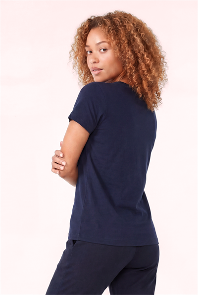 Jaguar Baskı Detaylı Bisiklet Yaka Slim Fit Kadın Lacivert T-Shirt