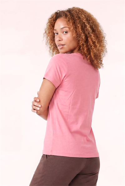 Jaguar Baskı Detaylı Bisiklet Yaka Slim Fit Kadın Pembe T-Shirt