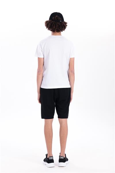 Jaguar Print and Skirt Embroidery Crew Neck Slim Fit Mens White T-Shirt