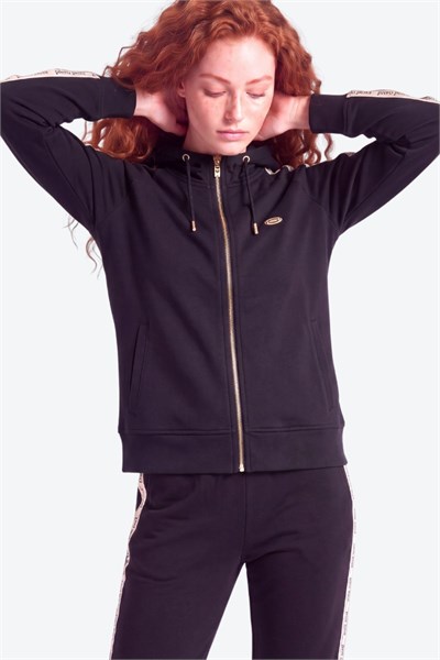 Kadın Kapüşonlu Fermuar Detaylı Regular Fit Hırka