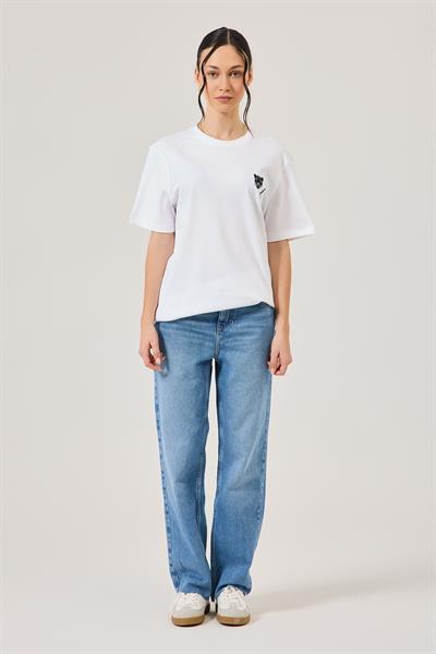 Womens Knitted Short-Sleeve White T-Shirt