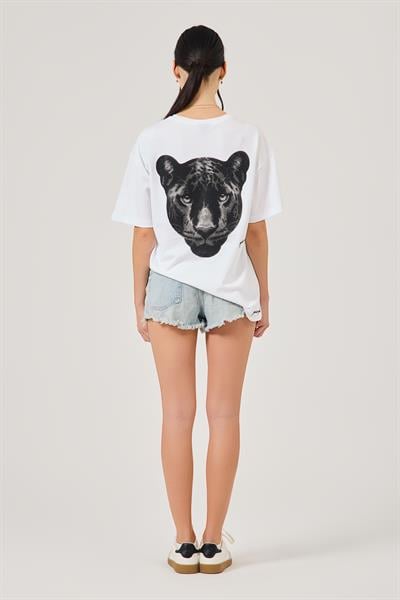 Kadın Örme Oversize Kısa Kol T-Shirt