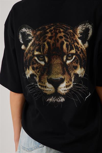 Kadın Siyah Oversize Fit Siyah Tişört