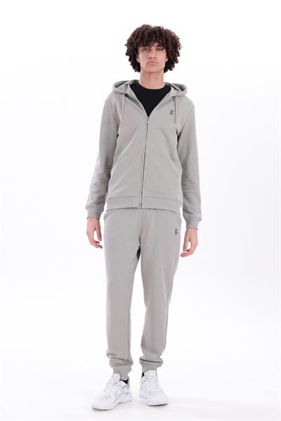 Hooded Regular Fit Zip-Up Light Gray Cardigan