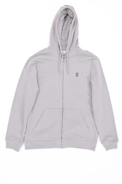 Hooded Regular Fit Zip-Up Light Gray Cardigan