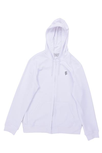 Hooded Regular Fit White Cardigan with Front Zipper