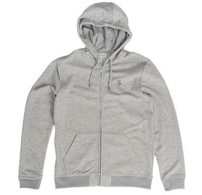 Hooded Regular Fit Front Zipper Grey Melange Cardigan