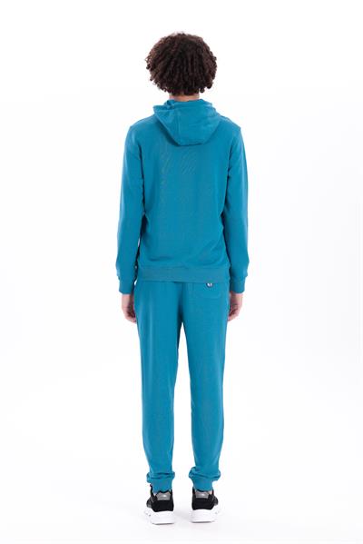 Hooded Regular Fit Front Zip Cobalt Cardigan