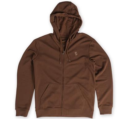 Hooded Regular Fit Front Zipper Cardigan in Tan