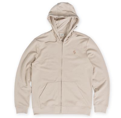 Hooded Regular Fit Front Zipper Stone Cardigan