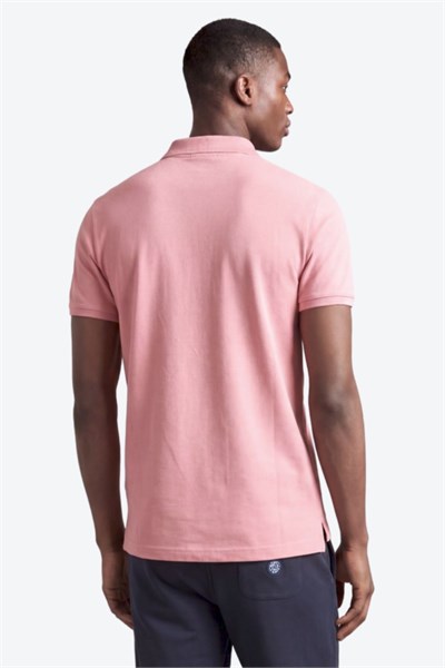 Kontür Jaguar Nakış Detaylı Slim Fit Erkek Polo Yaka Gül Kurusu T-Shirt