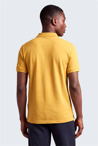 Kontür Jaguar Nakış Detaylı Slim Fit Erkek Polo Yaka Hardal T-Shirt