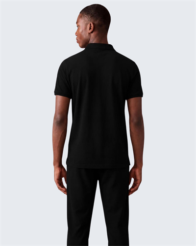 Kontür Jaguar Nakış Detaylı Slim Fit Erkek Polo Yaka Siyah T-Shirt