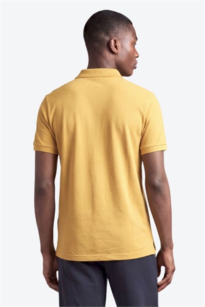 Kontür Jaguar Nakış Detaylı Slim Fit Erkek Polo Yaka Hardal T-Shirt