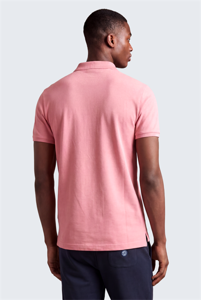 Kontür Jaguar Nakış Detaylı Slim Fit Erkek Polo Yaka Gül Kurusu T-Shirt
