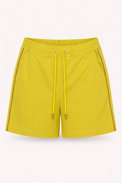 Metal Logo Detaylı Slim Fit Kadın Şort Bermuda