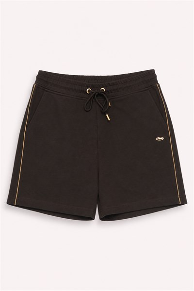 Metal Logo Detaylı Slim Fit Kadın Şort Bermuda