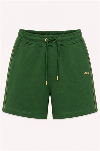 Metal Logo Detaylı Slim Fit Kadın Şort Bermuda