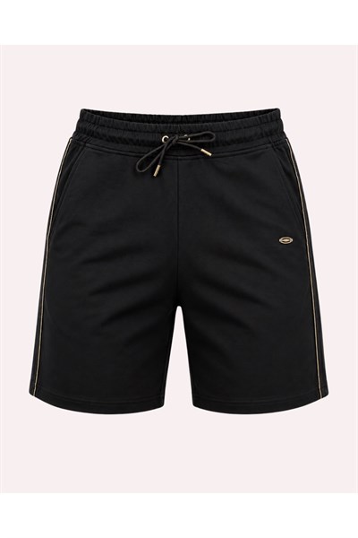 Metal Logo Detaylı Slim Fit Kadın Şort Bermuda