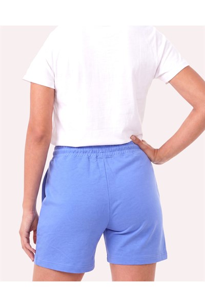 Metal Logo Detaylı Slim Fit Kadın Şort Bermuda