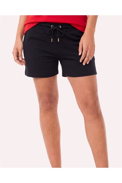 Metal Logo Detaylı Slim Fit Kadın Şort Bermuda