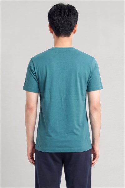 Nakış Detaylı Regular Fit Erkek Bisiklet Yaka T-Shirt
