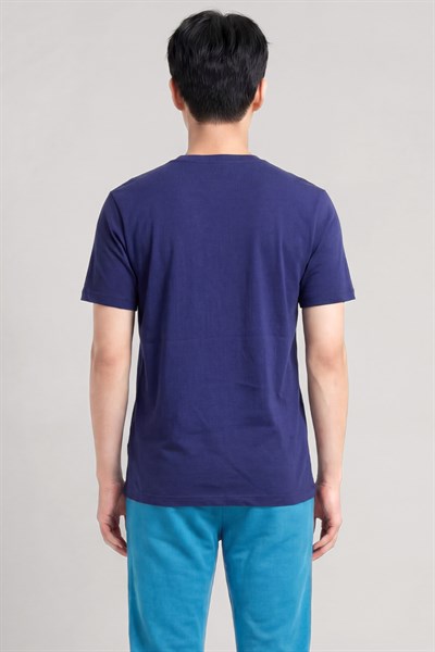 Nakış Detaylı Regular Fit Erkek Bisiklet Yaka T-Shirt