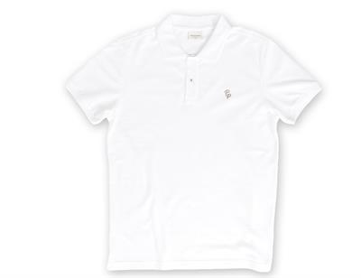 Mens White Polo Collar Slim Fit Short Sleeve T-Shirt