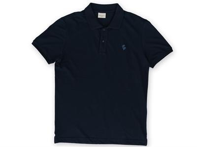 Mens Navy Polo Collar Slim Fit Short Sleeve T-Shirt