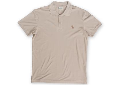 Mens Slim Fit Polo Collar Short Sleeve Stone T-Shirt