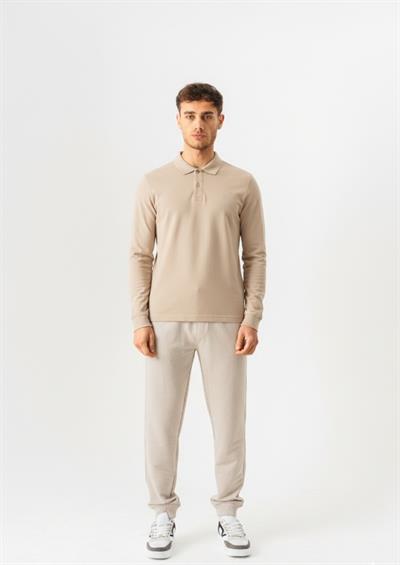 Mens Slim Fit Long-Sleeve Polo Shirt