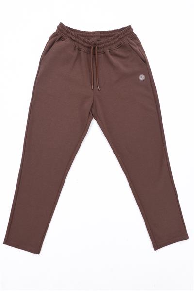 Premium Double-Face Interlock Slim Fit Tan Sweatpants