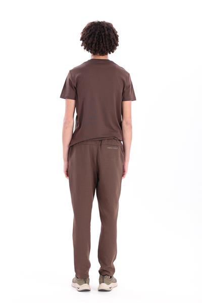 Premium Double-Face Interlock Slim Fit Tan Sweatpants