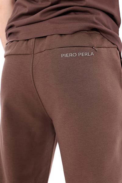 Premium Double-Face Interlock Slim Fit Tan Sweatpants