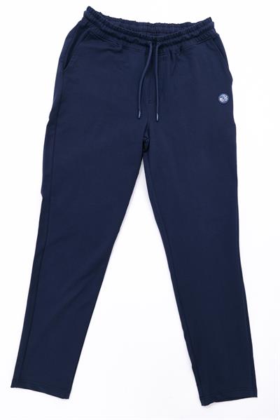 Regular Fit Mens Navy Sweatpants with Special Print & Embroidery Details