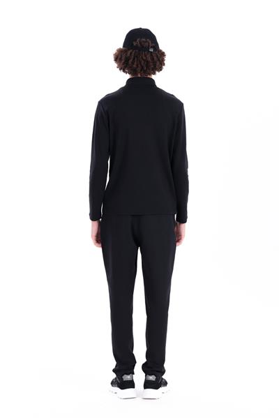 Regular Fit Jersey Interlock Jacquard Collar Long-Sleeve Polo Shirt for Men