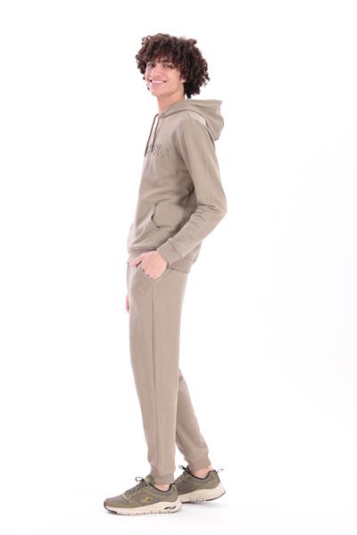 Slim Fit EVA Embroidered Detail Premium Mens Khaki Sweatpants