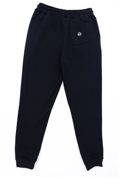 Slim Fit EVA Embroidered Detail Premium Mens Black Sweatpants