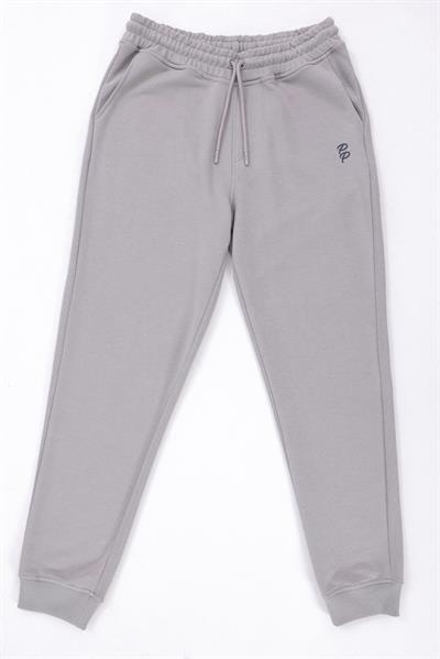 Slim Fit Mens Premium Light Grey Sweatpants with EVA Embroidery Details