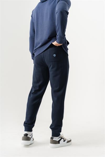 Slim Fit EVA Premium Mens Navy Sweatpants with Embroidered Details